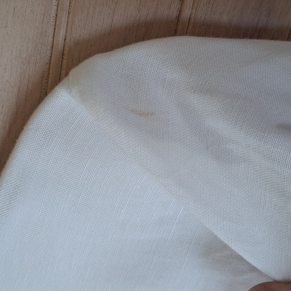 Ruby Rd. Winter White Linen Blend Rosette Detail Beaded Embellished Light Jacket - Picture 10 of 14